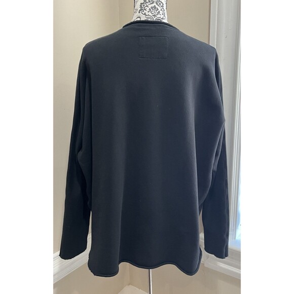 Frank & Eileen Anna Long Sleeve Capelet Top Triple Fleece M Black Minimalist - Picture 8 of 16